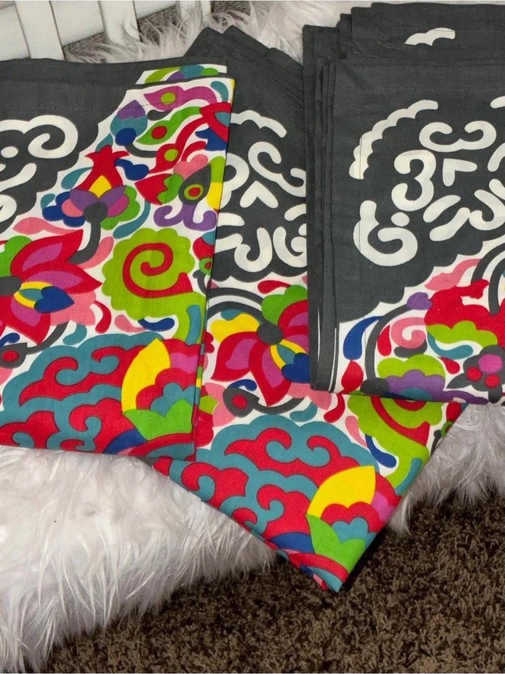 Like New Crate & Barrel Carnival Napkins set of 12